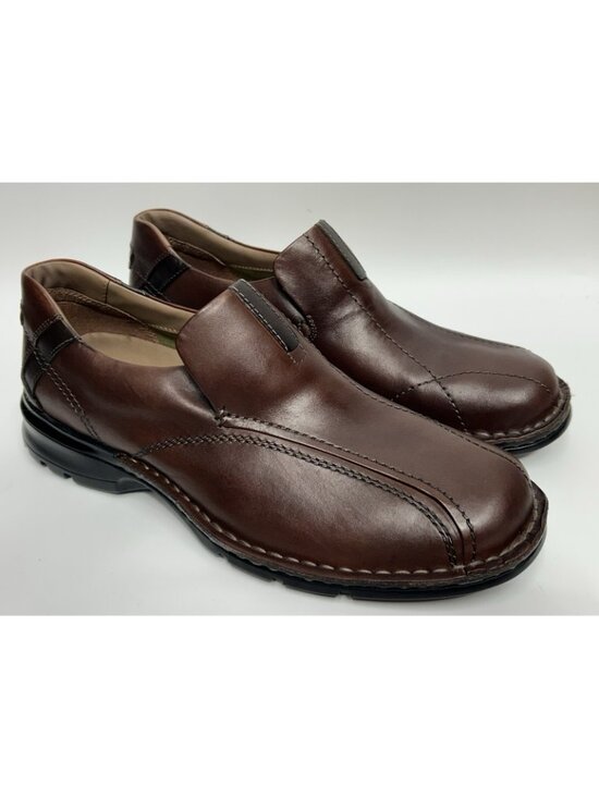NEW Clarks Escalade Mens Dress Shoes Size 11M Brown Leather Slip On Loafers